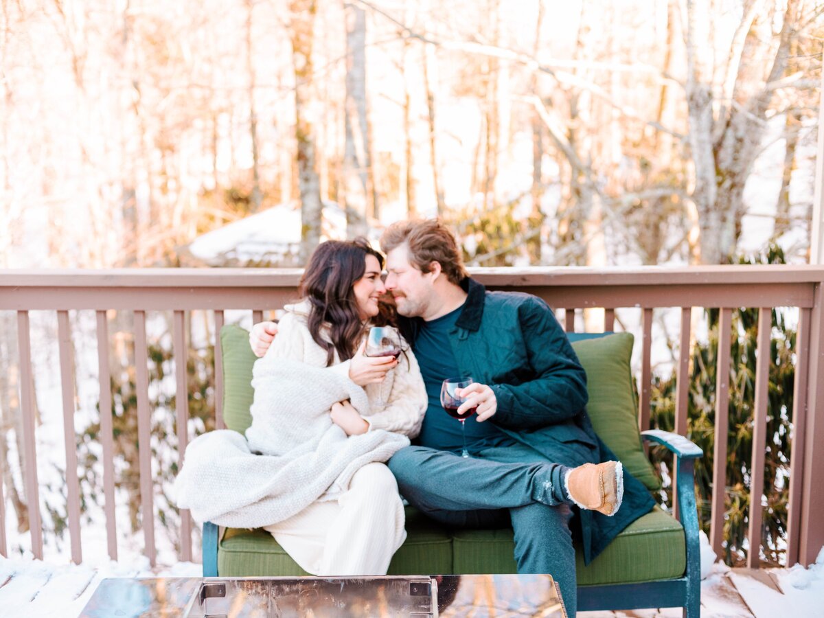 Jamie & Will Blowing Rock NC Winter Engagement Session_0728