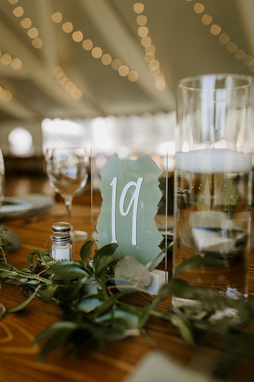 green brushback acrylic table number