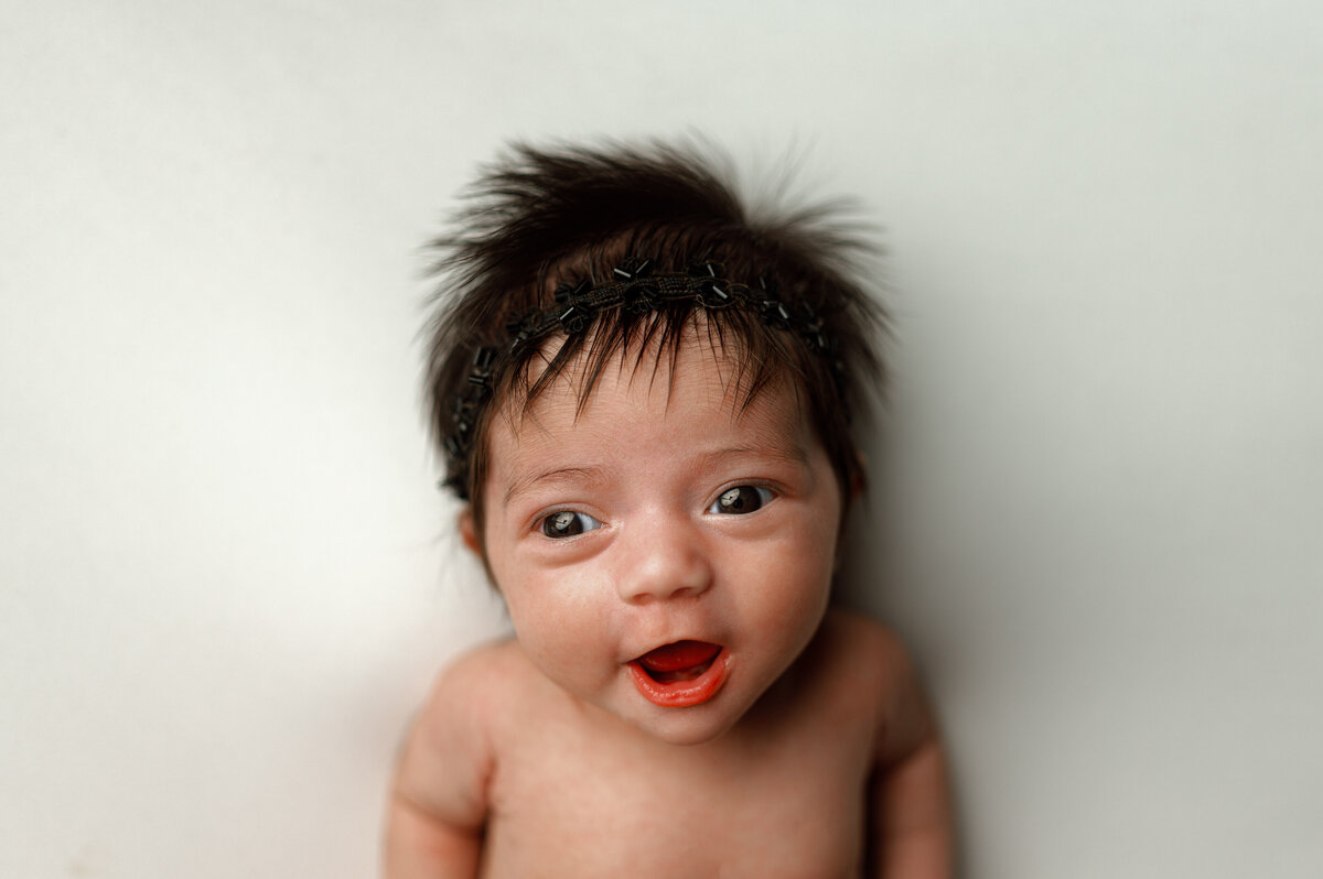 newborn with hair