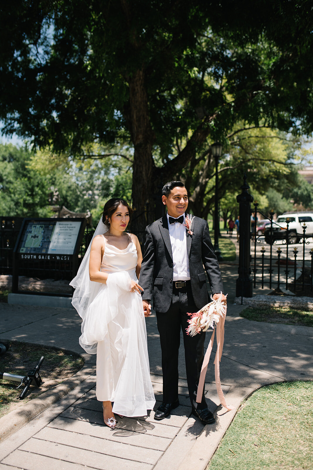 Candid photo of couple during their Denver, Colorado wedding.