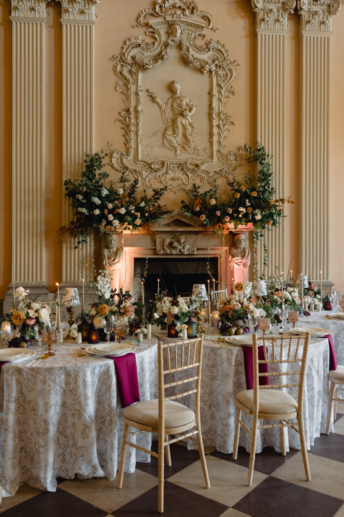 Luxury wedding tablescape at Ragley Hall