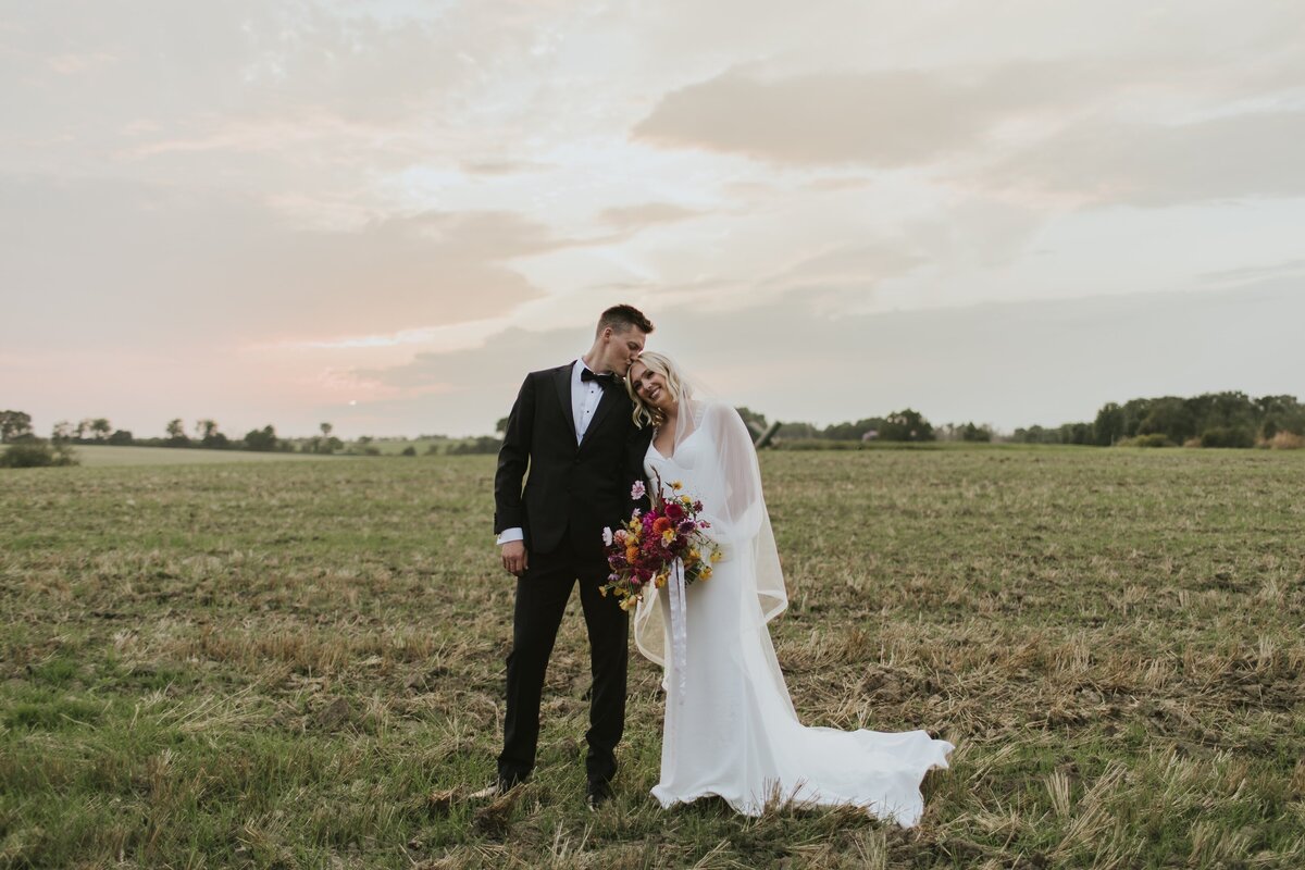 K+J Backyard Farm Wedding Colourful Flowers32