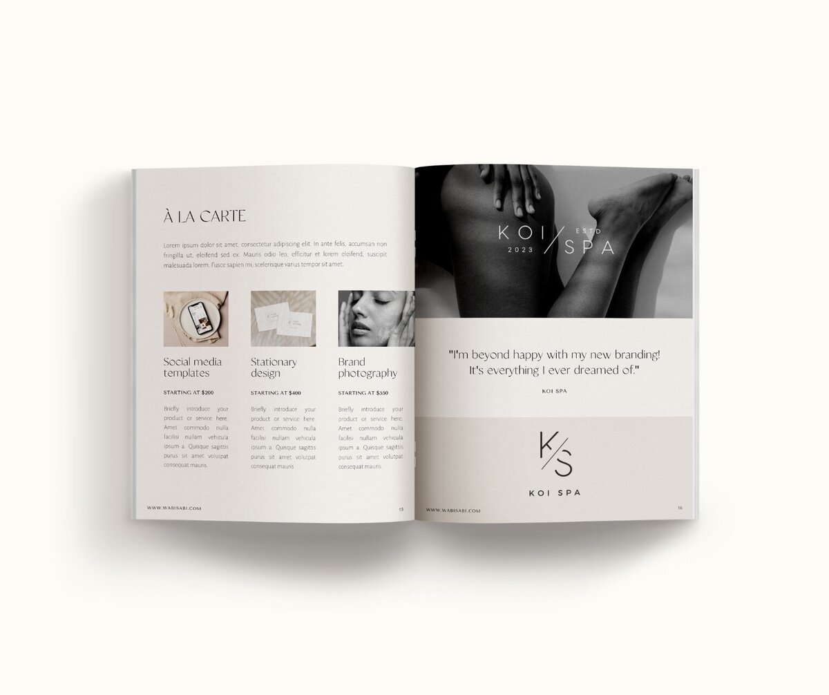 Minimal pricing guide template Canva Wabi Sabi 11