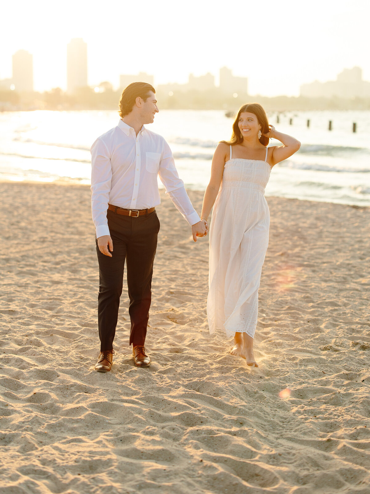 Downtown Chicago Dallas Engagement Photos Colorful Washington Square Park Wrigley North Ave Beach-20