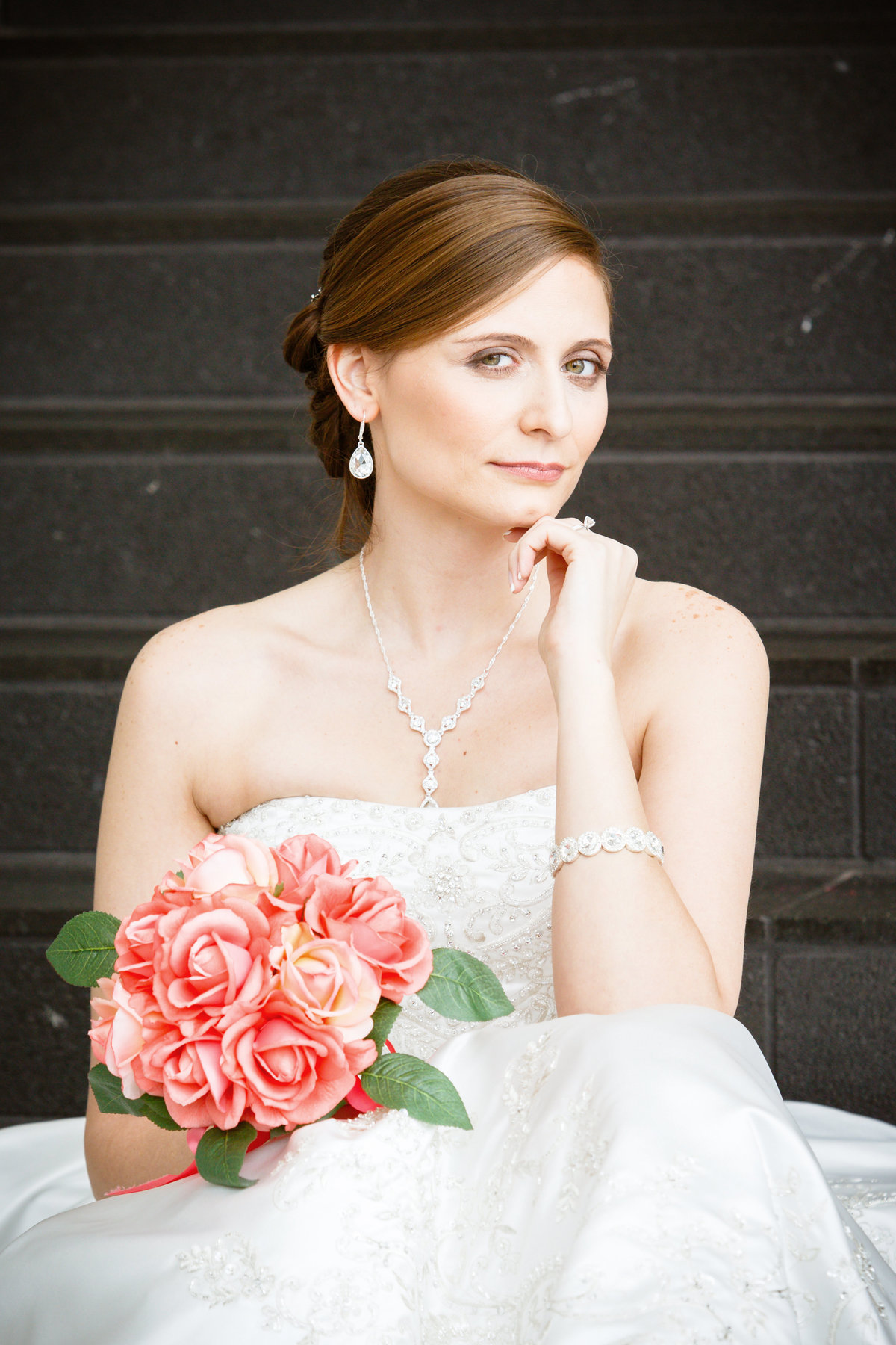 Stephanie Ferro bridal photo at The Battle House hotel in Mobile, Alabama.