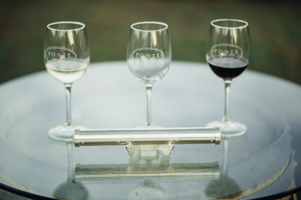 Wedding Photograph Of Wine Glasses With Wine Los Angeles