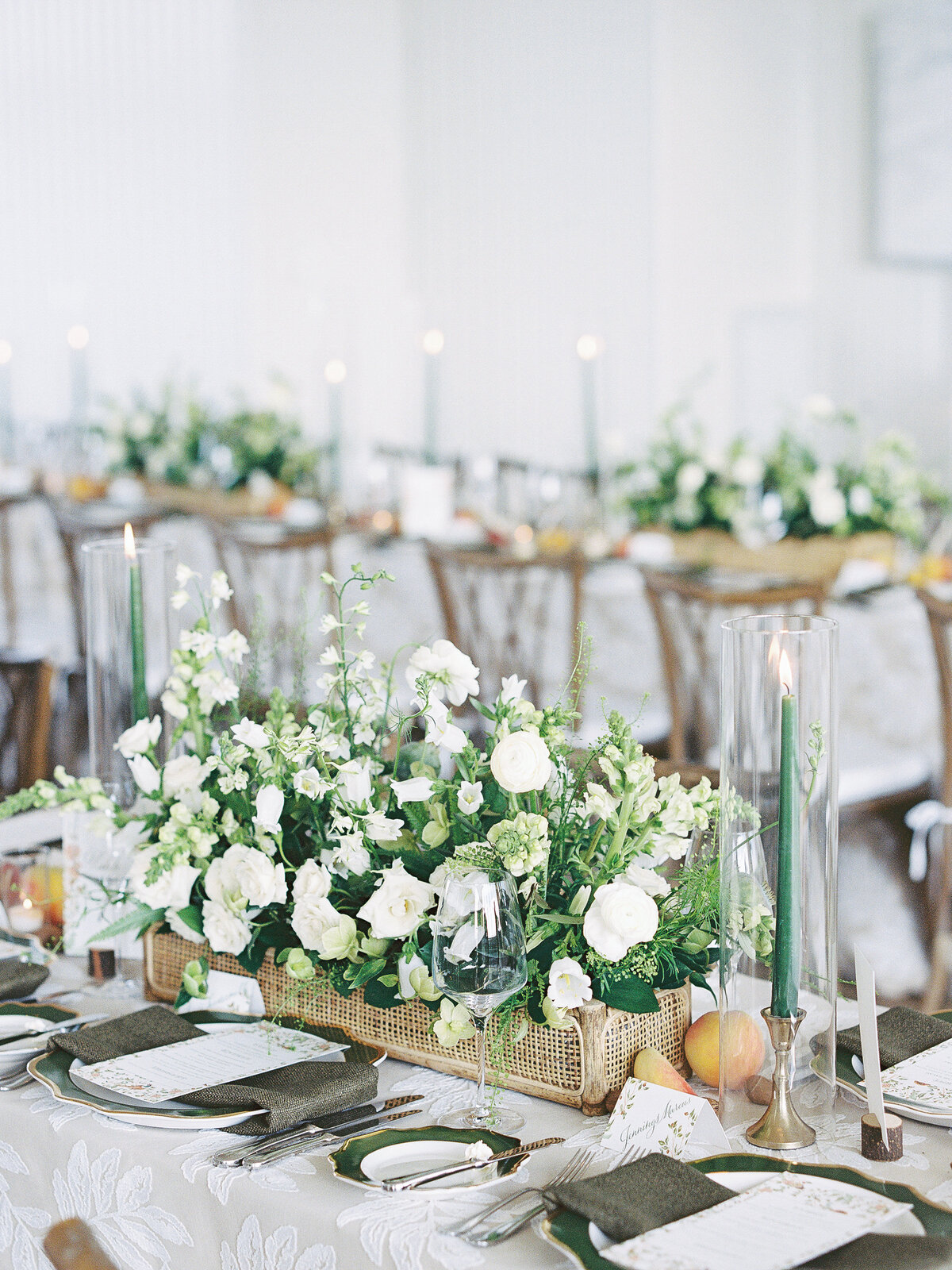 Wedding rehearsal dinner floral centerpieces