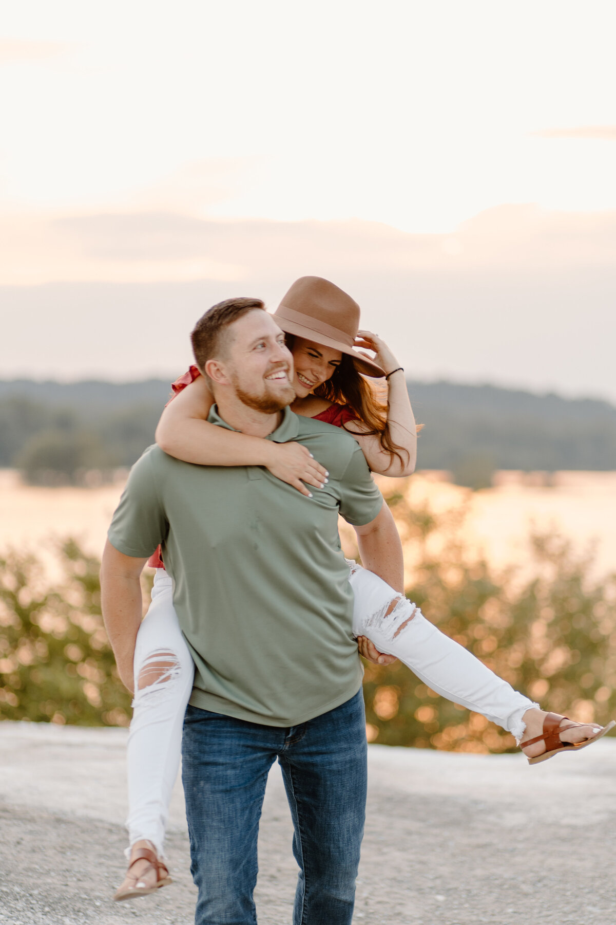 boho white cliffs engagement