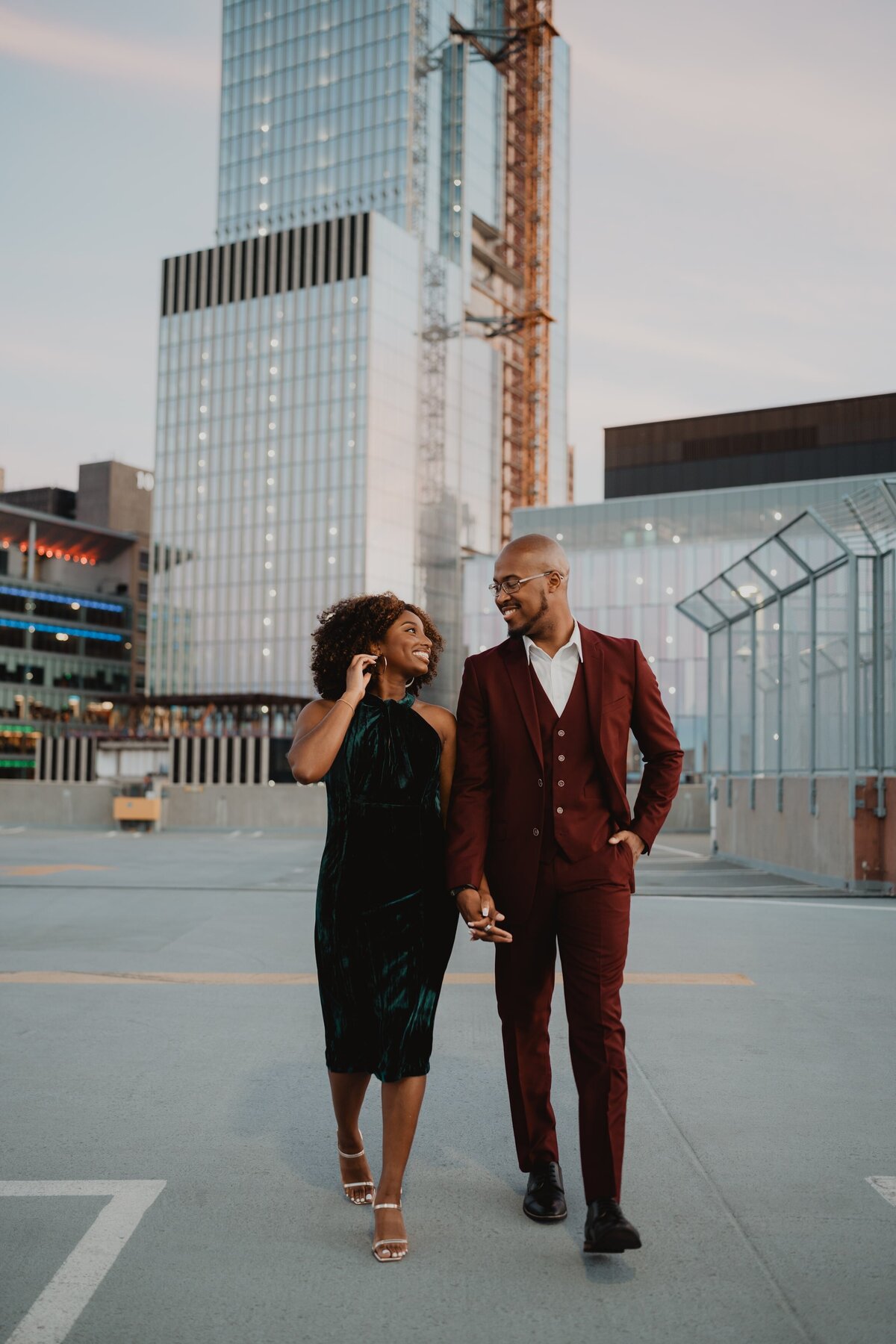 sunset-roof-top-engagement-photos