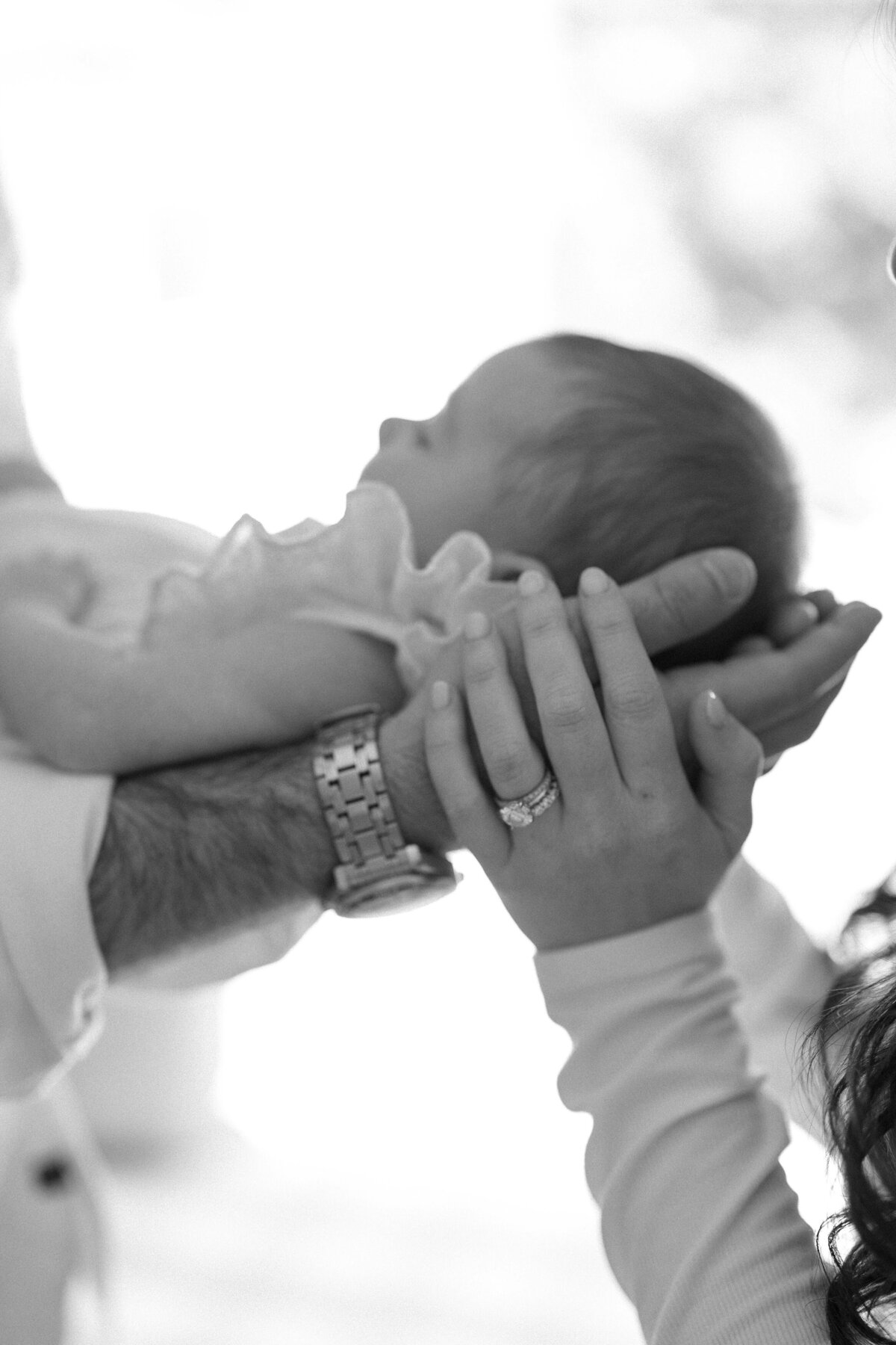 close up of hands hold newborn Boston newborn photographer