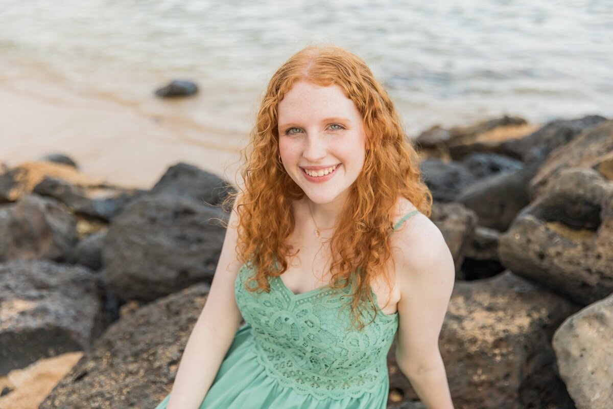 Senior Portrait with Lava Rocks – Kauai Photography