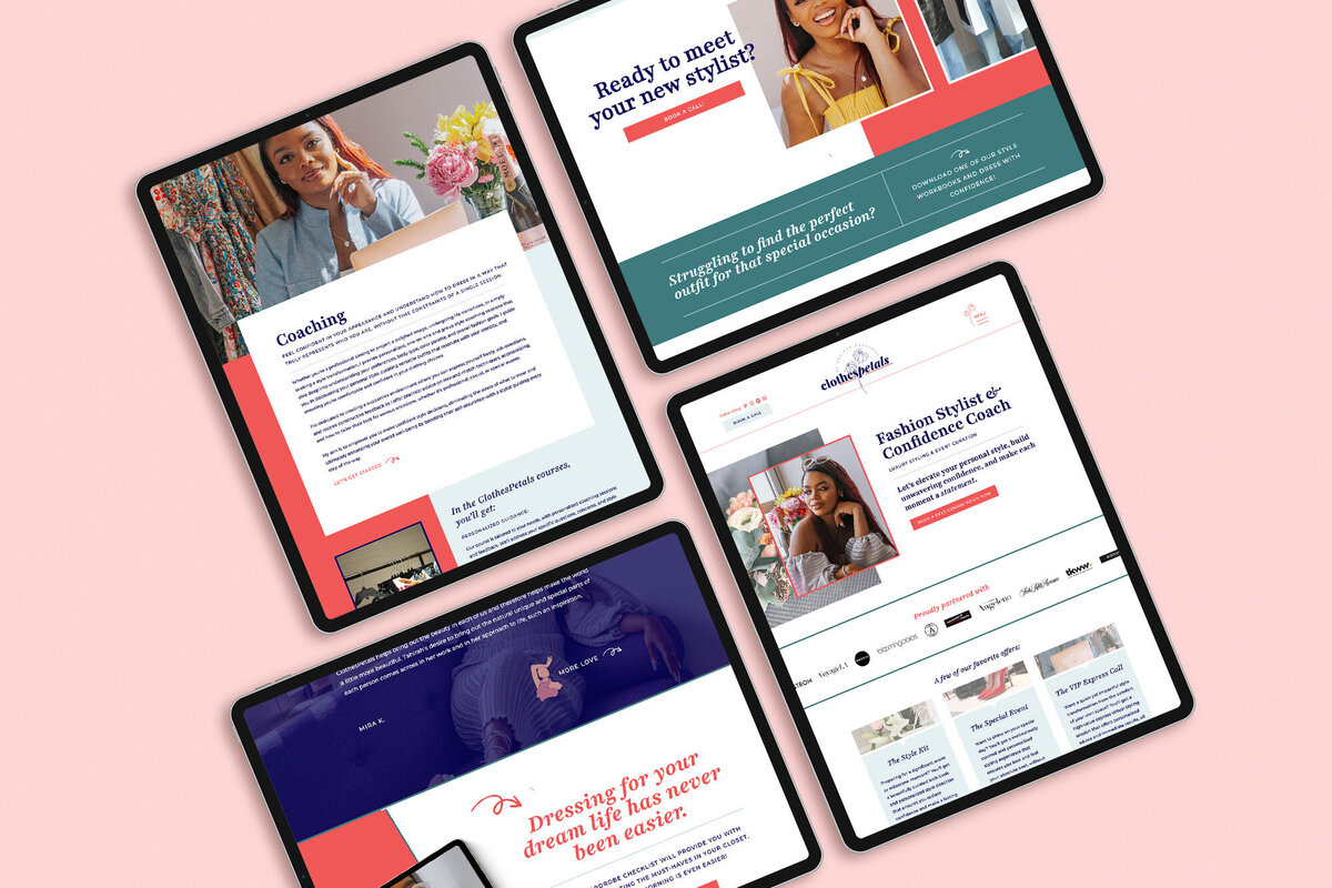 Collage of ipads with mindset coach website
