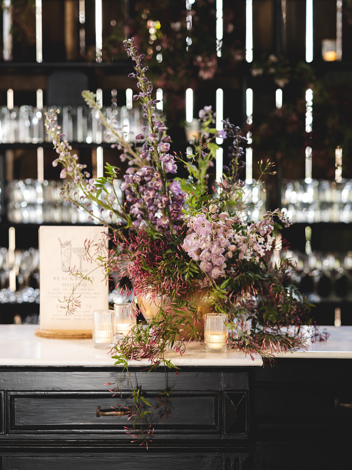 Haven Tomales Moody Purple Bar Arrangement