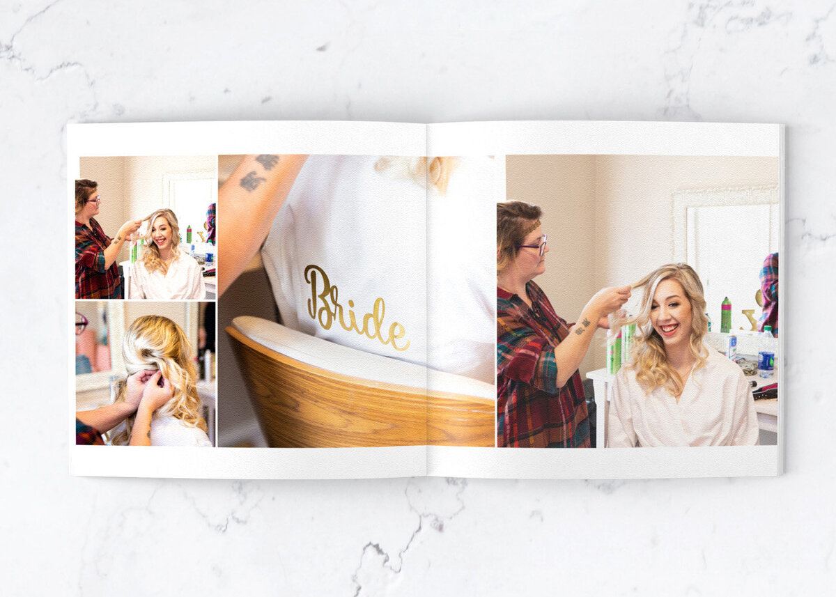 wedding album showing photos by Nashville wedding photographer, Liz Courtney