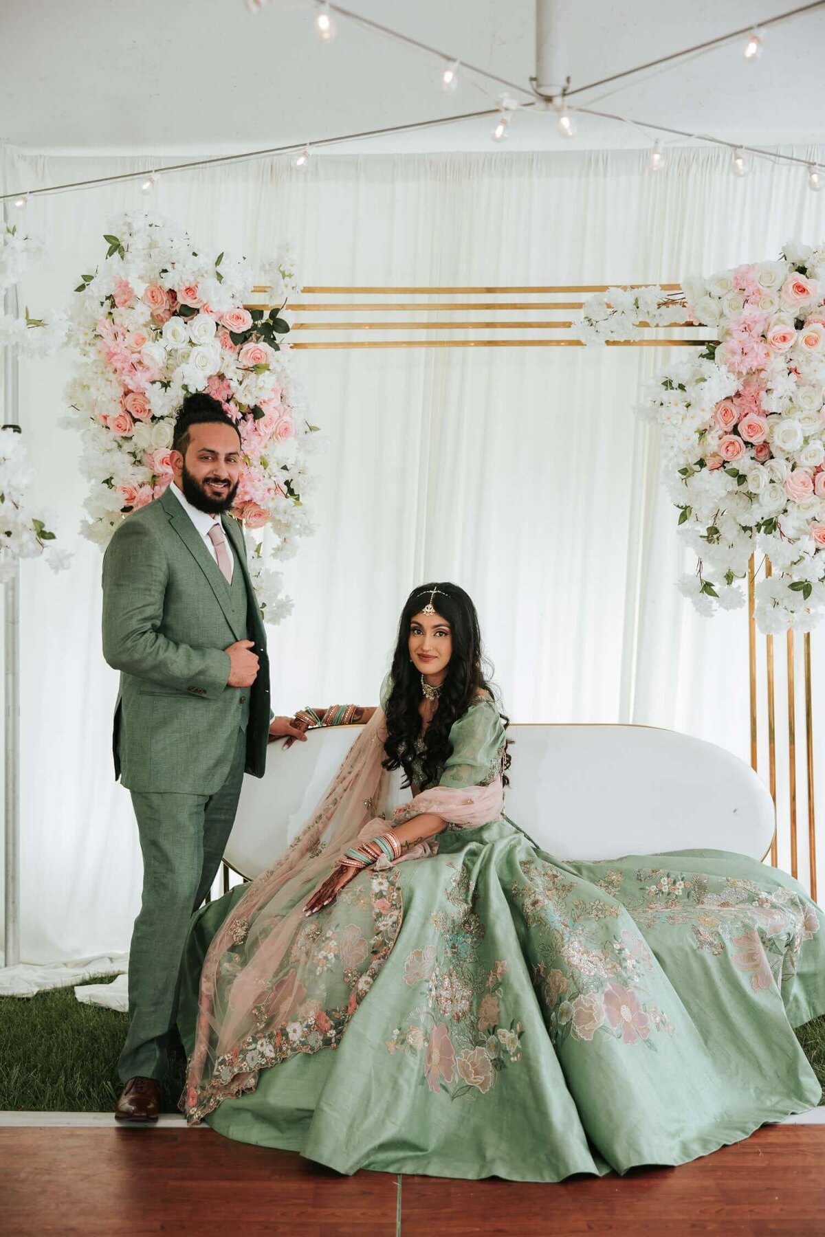 South Asian bride and groom ​g​et ready for their pre-wedding ceremony  in the Lehigh Valley