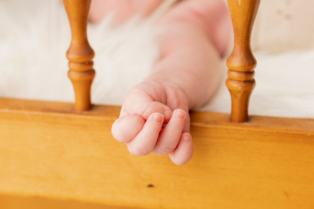 Newborn baby hand details