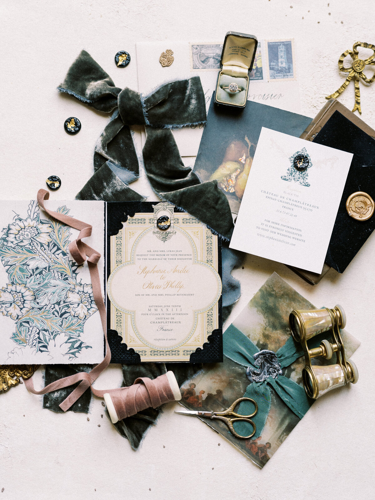 luxury invitation suite chateau wedding