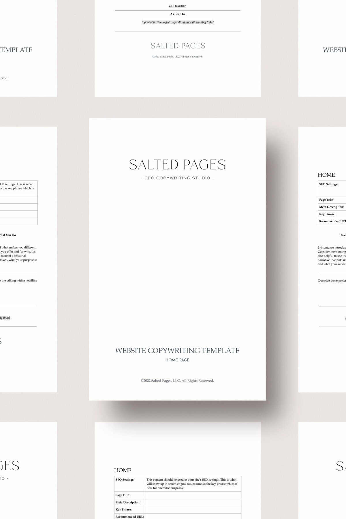 Home Page Copy Template Salted Pages