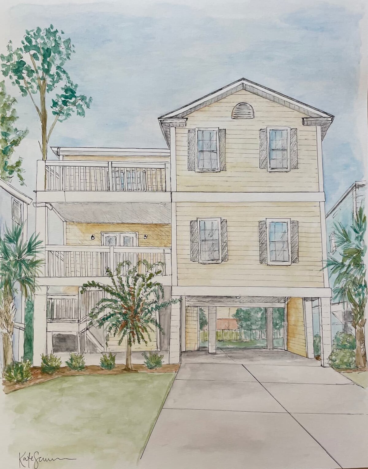 painting of house