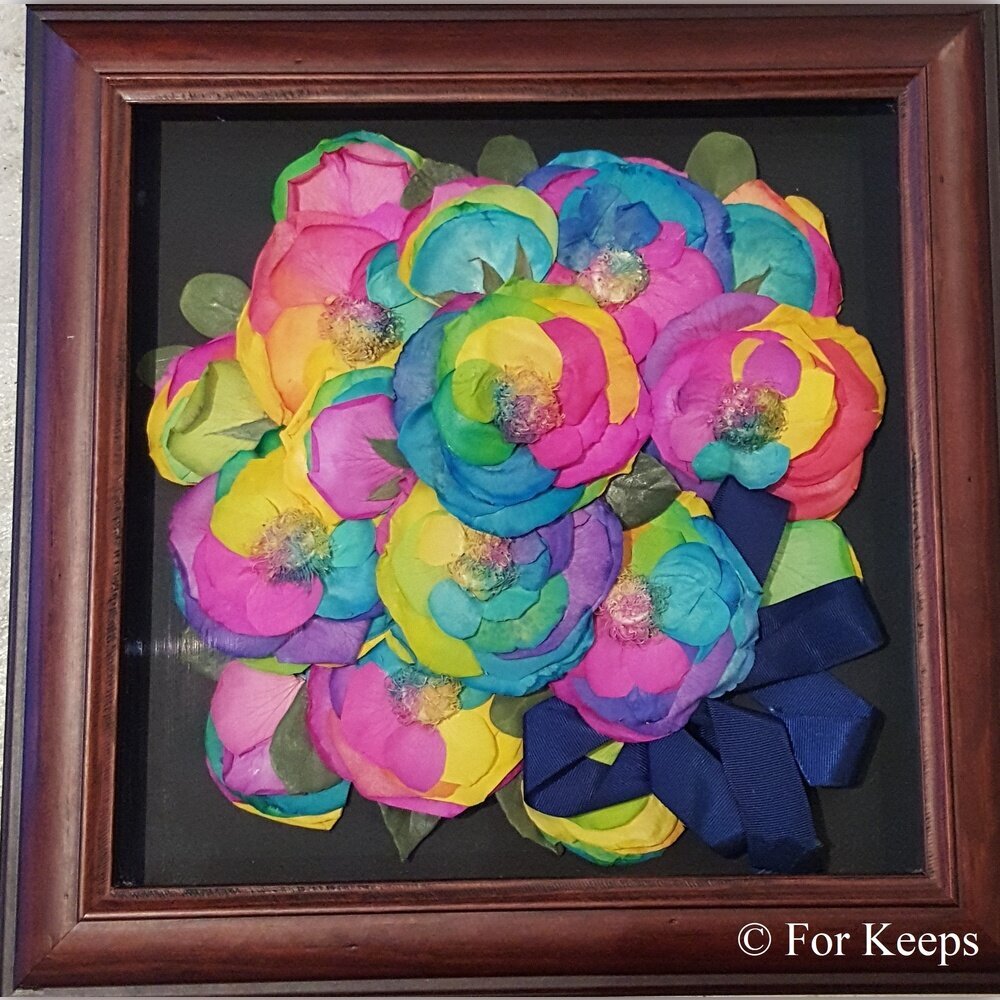 Floral pressed keepsake in frame