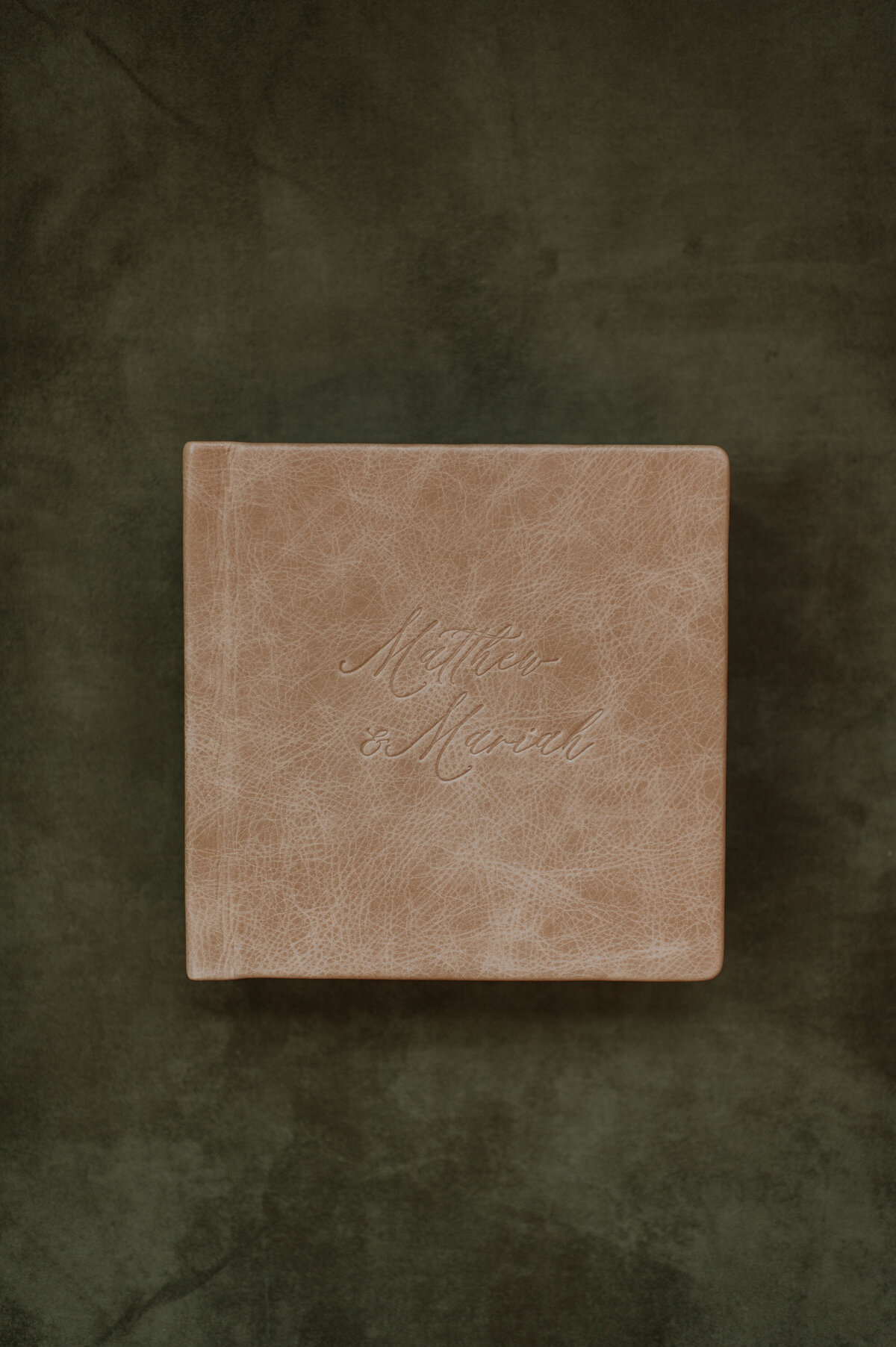 Brown suede wedding album cover