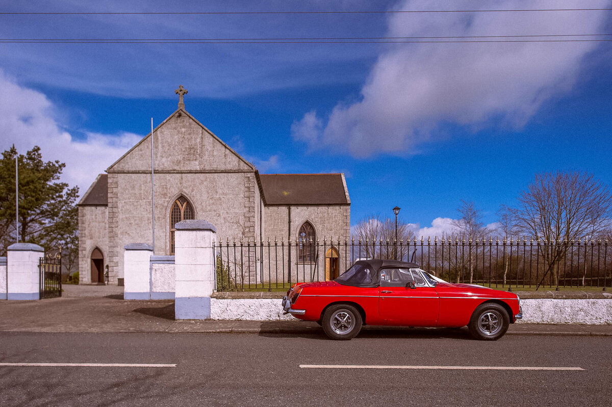141 red-wedding-car-at-carlow-church