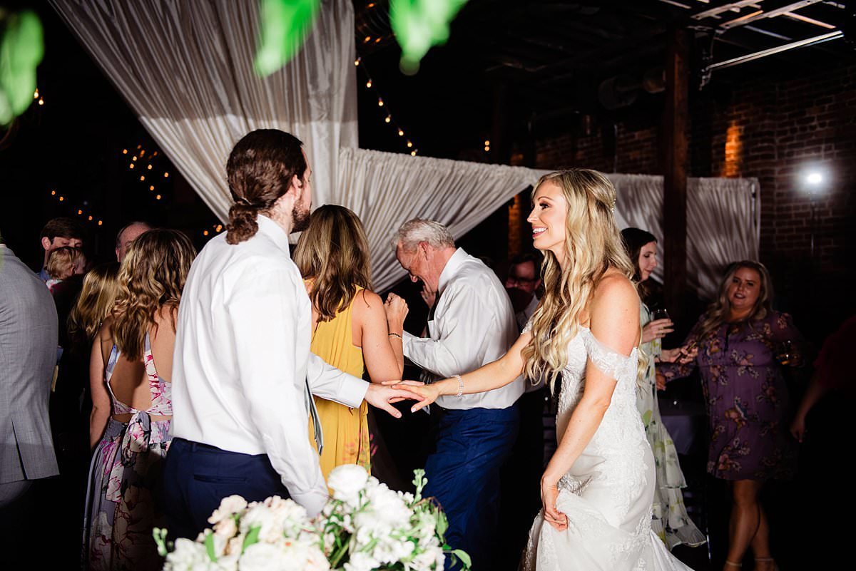 Bride dancing with her new husband during their wedding reception