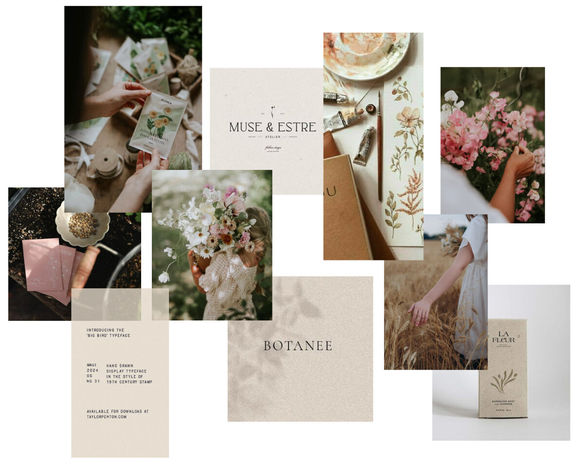 Flower Brand mood Board for Flower Farm by ethos and bloom create