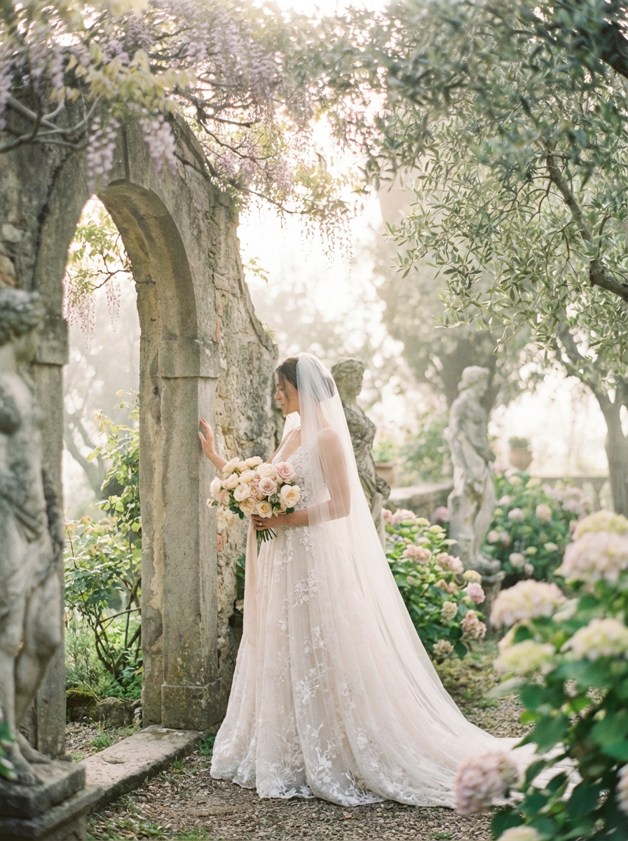 Firefly_Gemini Flash_Fine-art bridal film photography captured in soft natural light. The bride standing g 530578