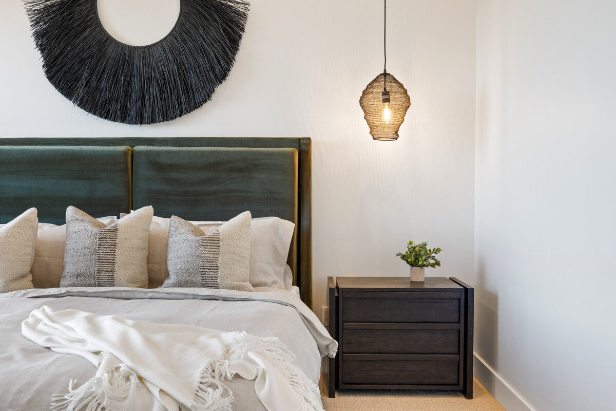 Modern luxury bedroom design by Park City interior designer Chalet + Co.