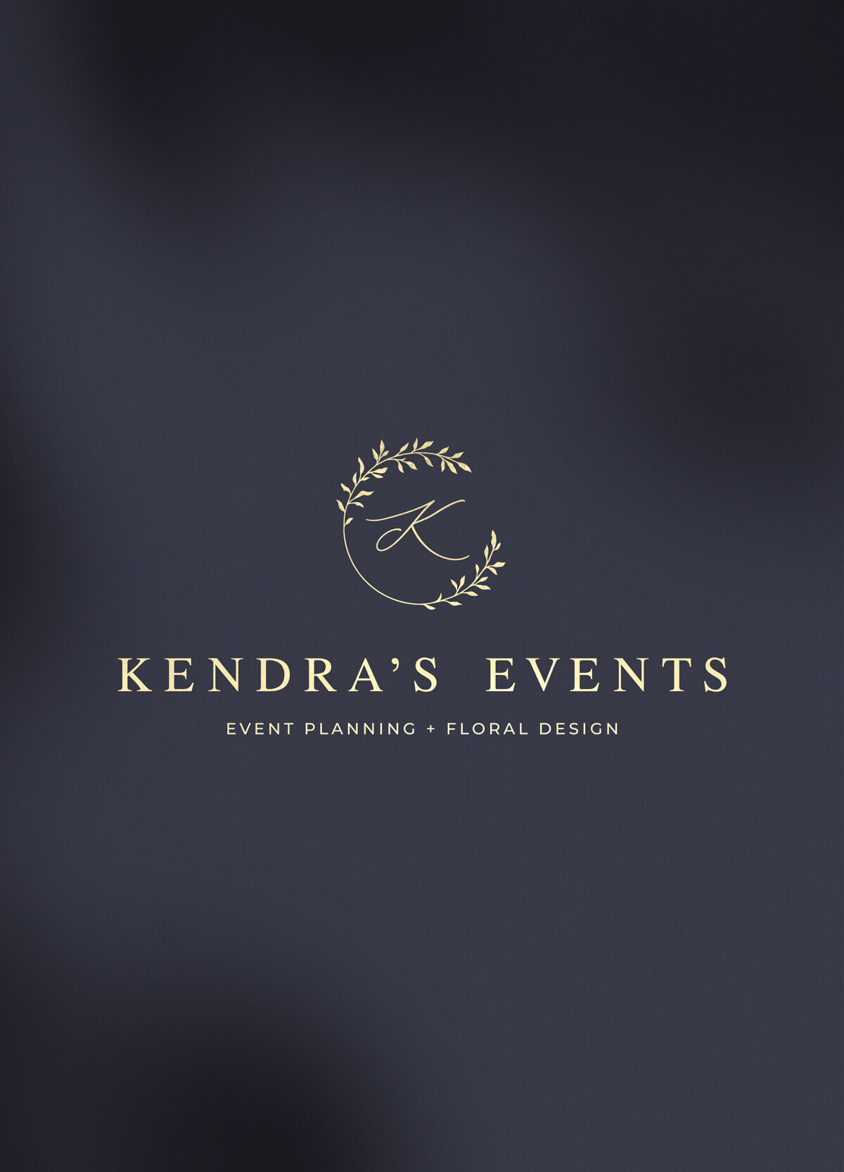 logo design for kendra's events in gold foil
