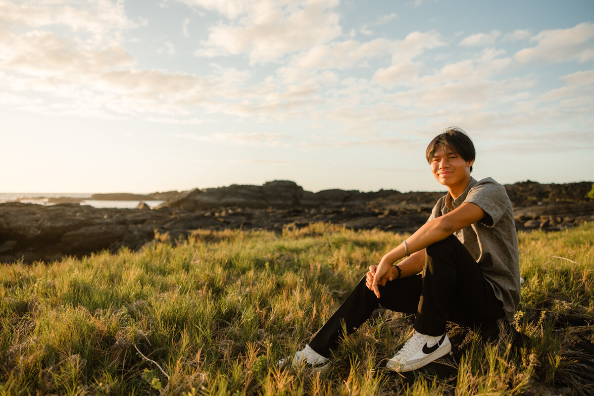 senior guy on the beach in hawaii