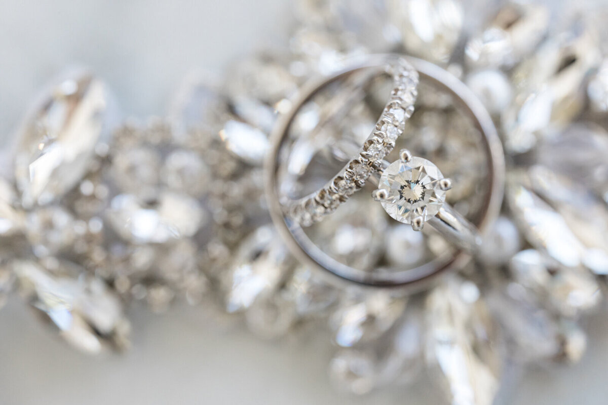 Close-up detail shot of wedding rings