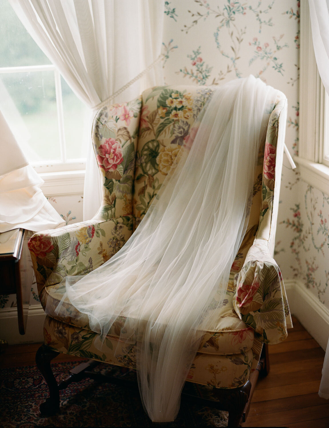 Veil on an elegant vintage chair