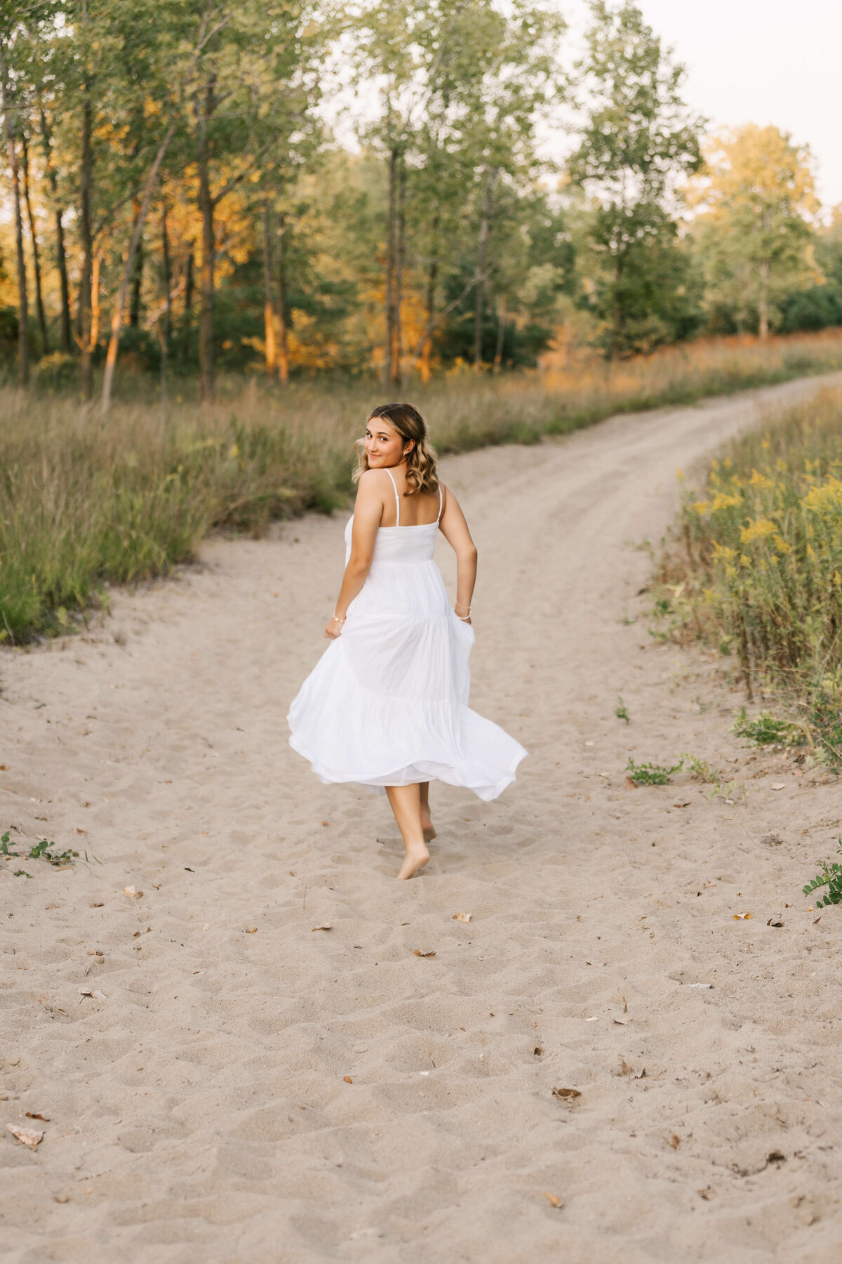Erie pa senior portrait of a girl at Presque Isle State Park in Erie Pa