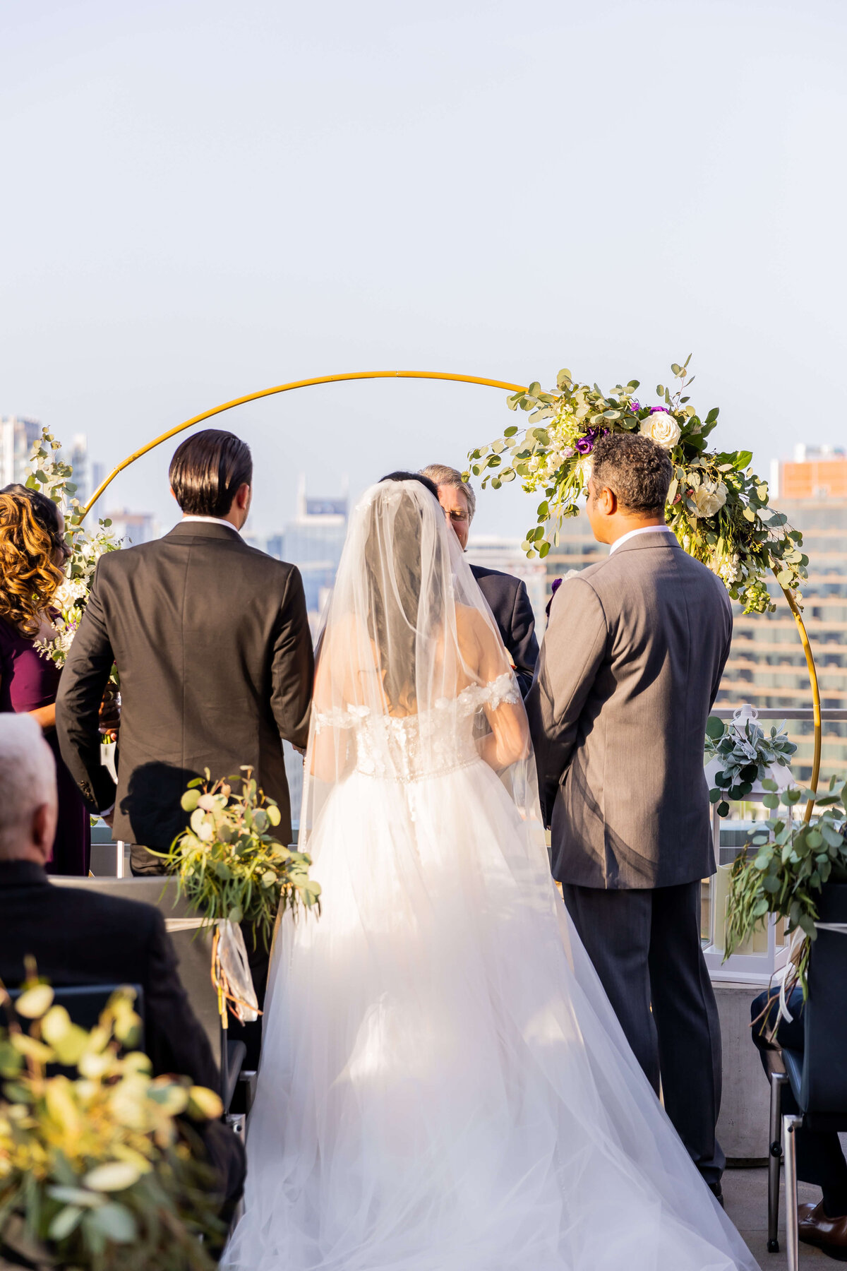 Bride and groom at wedding ceremony in Nashville