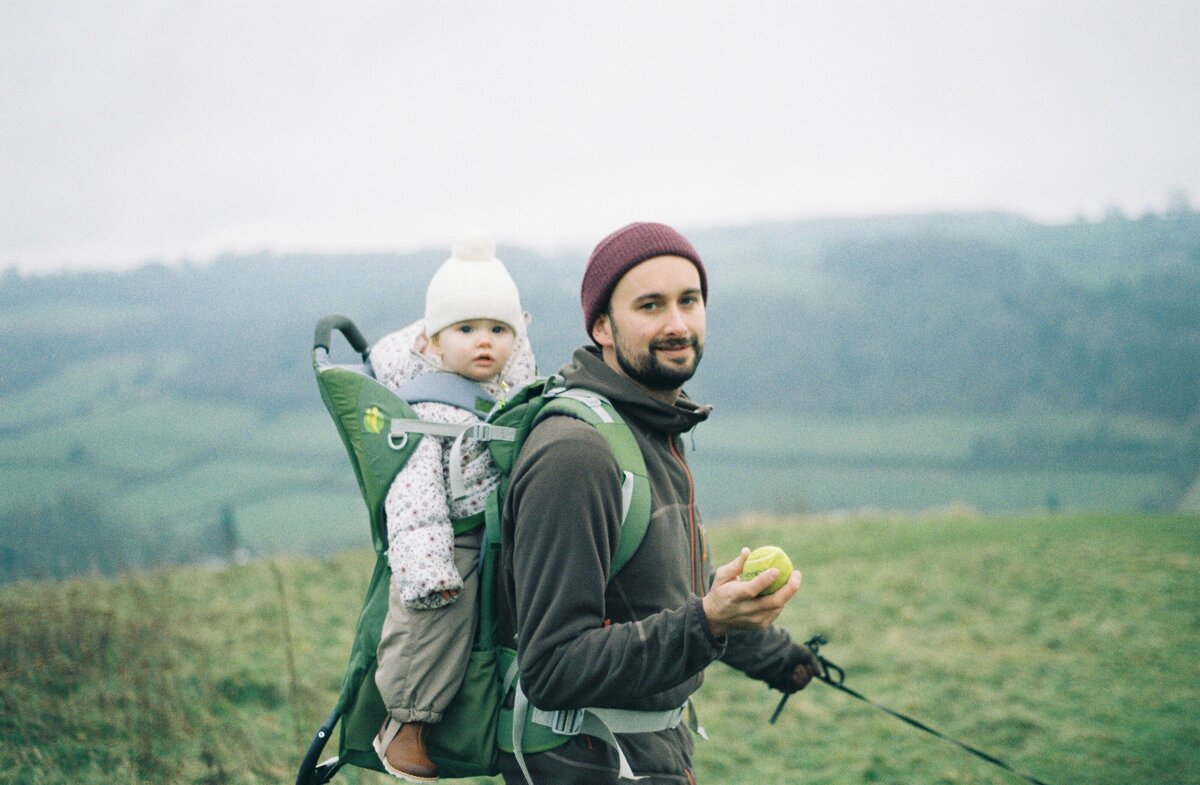 Family walks on 35mm film
