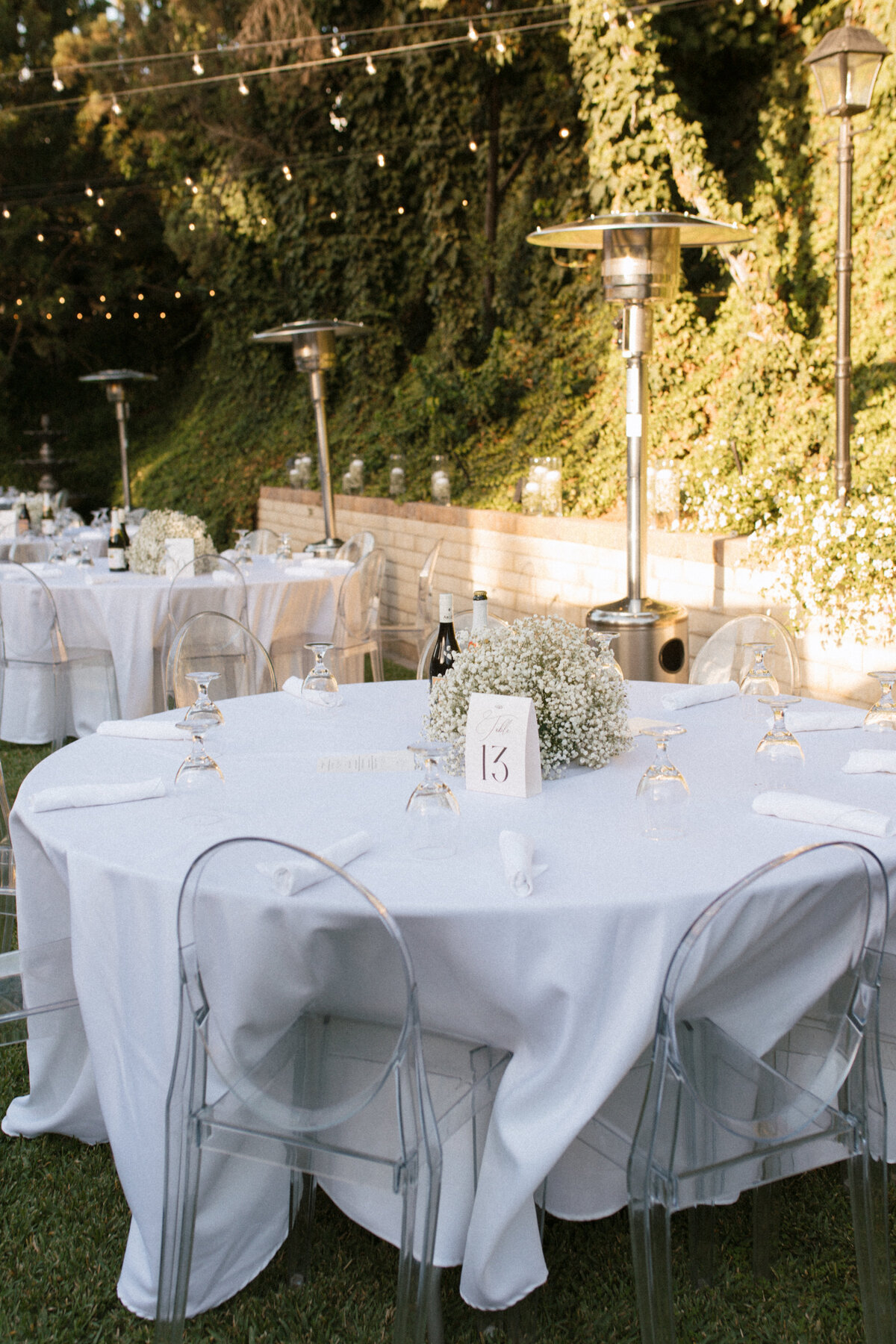 Wedding tables in backyard