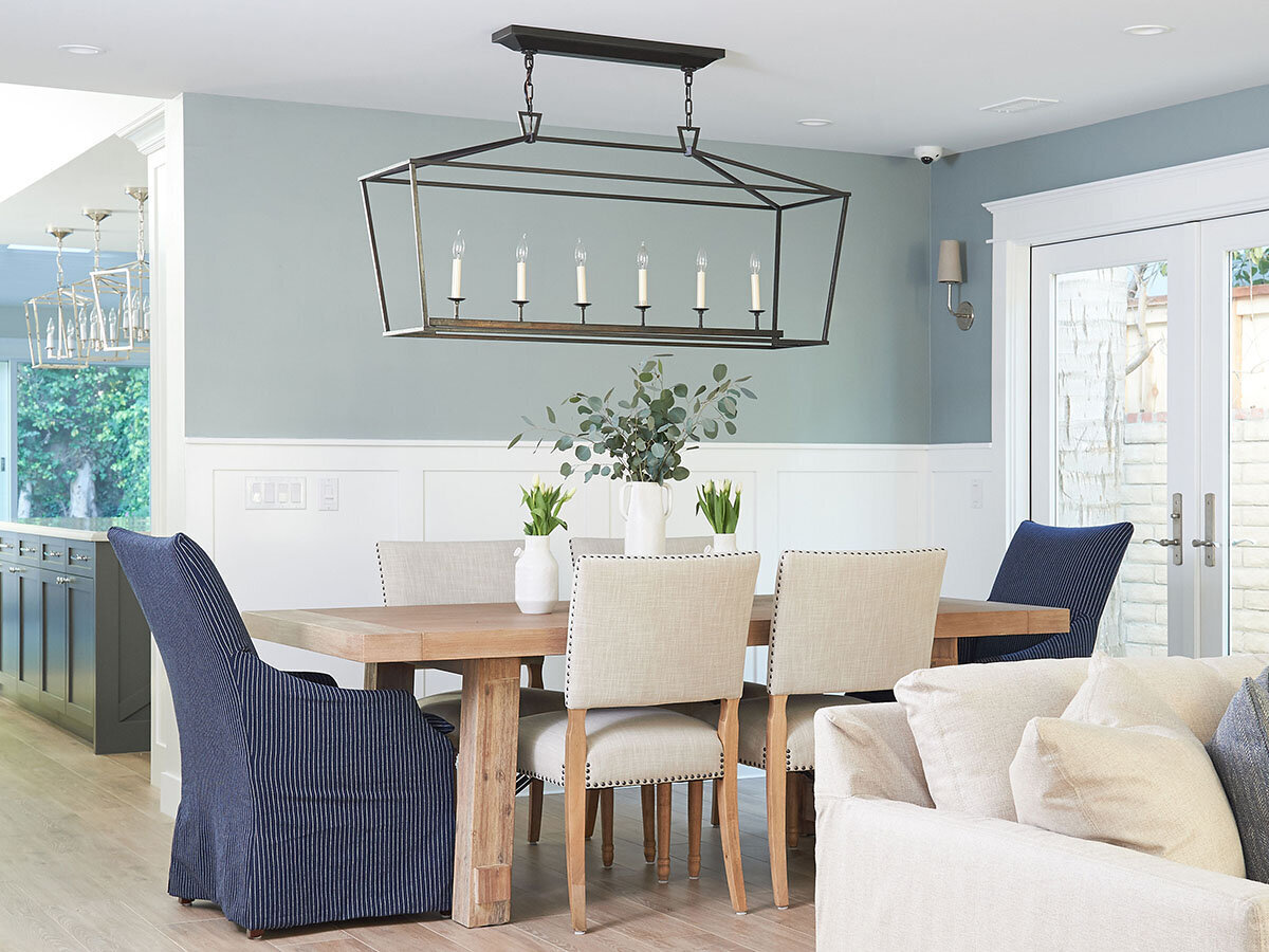 dining room blue wall