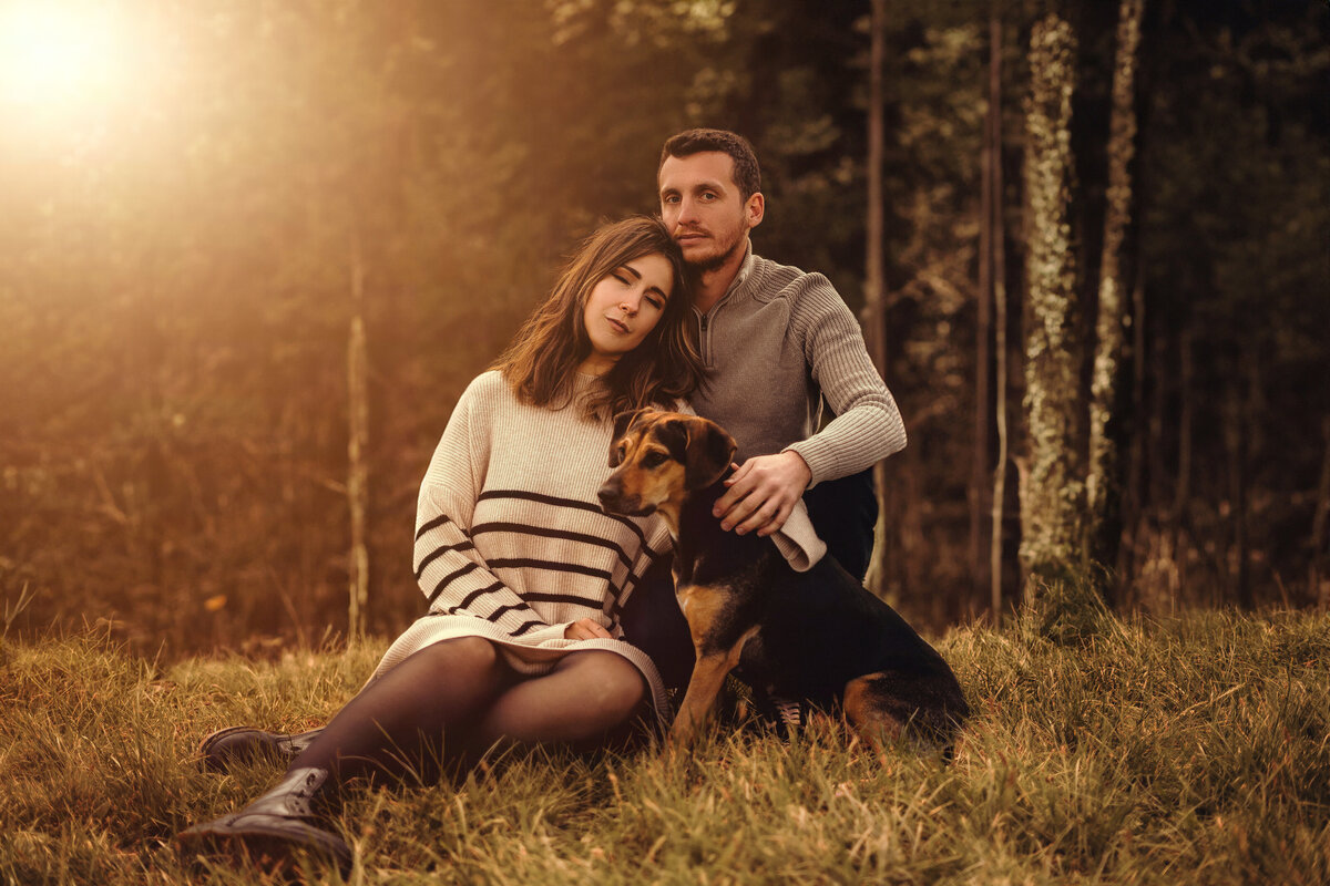 photographe gien animaux soleil automne portrait couple
