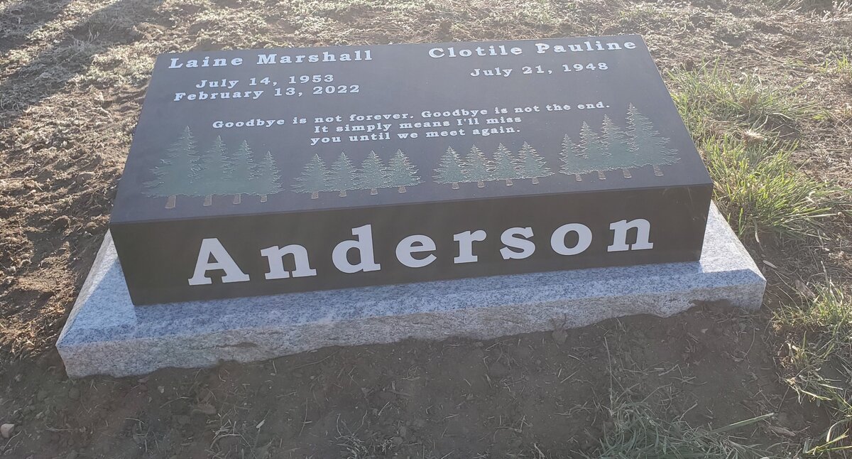 Anderson cemetery headstone saskatchewan