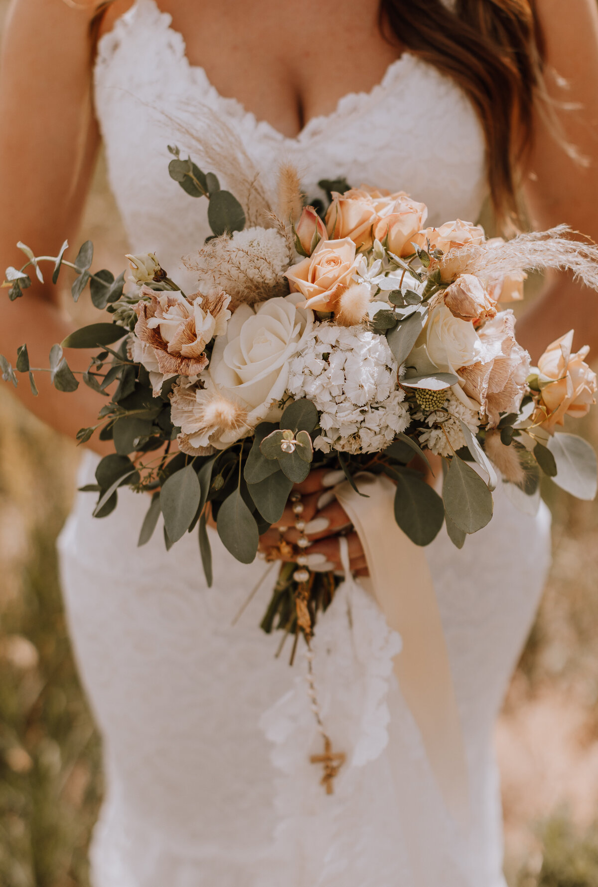 bride and florals