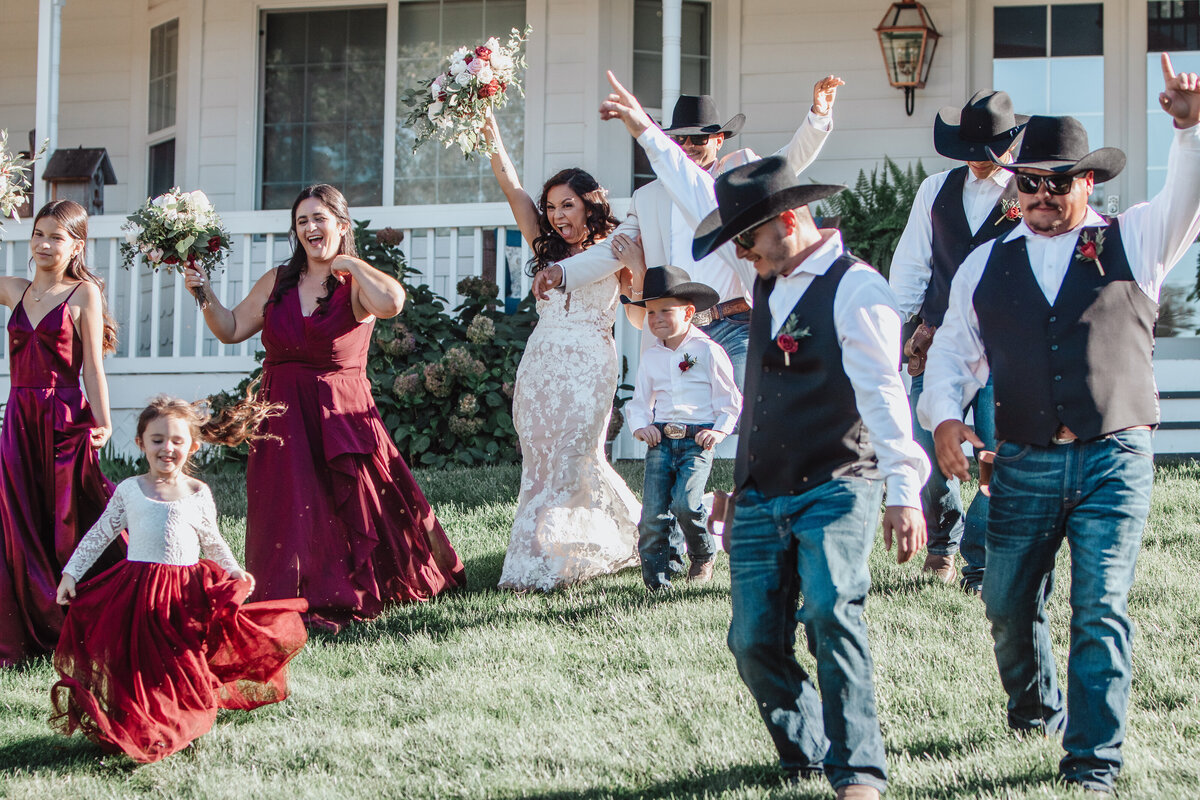 bridal party getting crazy