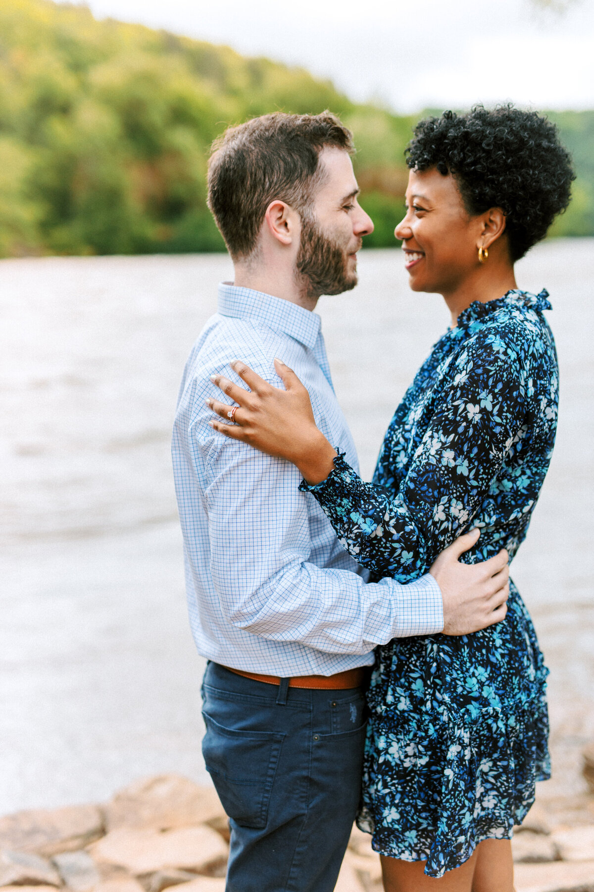 Chattahoochee Coffee Company couples engagement photography session on Chattahoochee River in Atlanta, Georgia