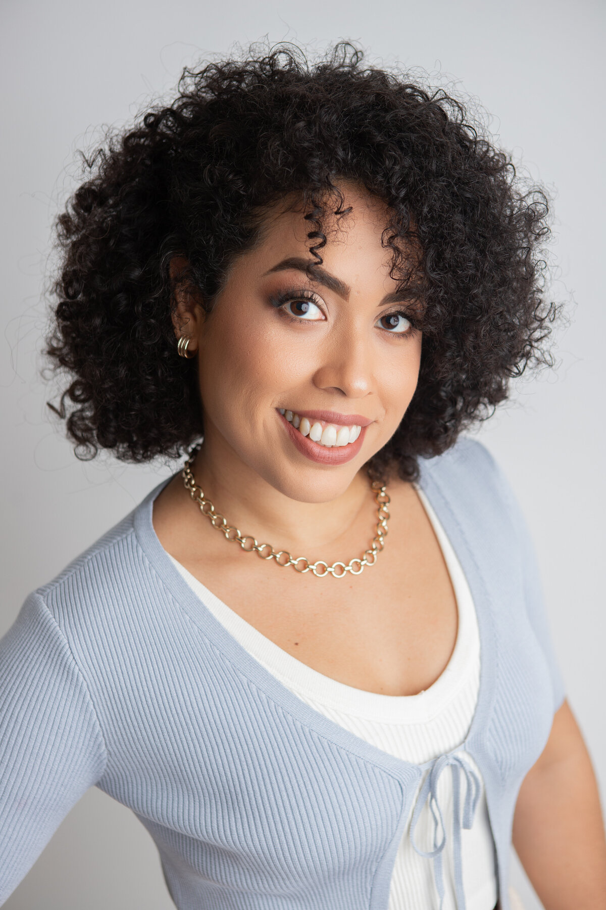 Studio professional portraits white backdrop