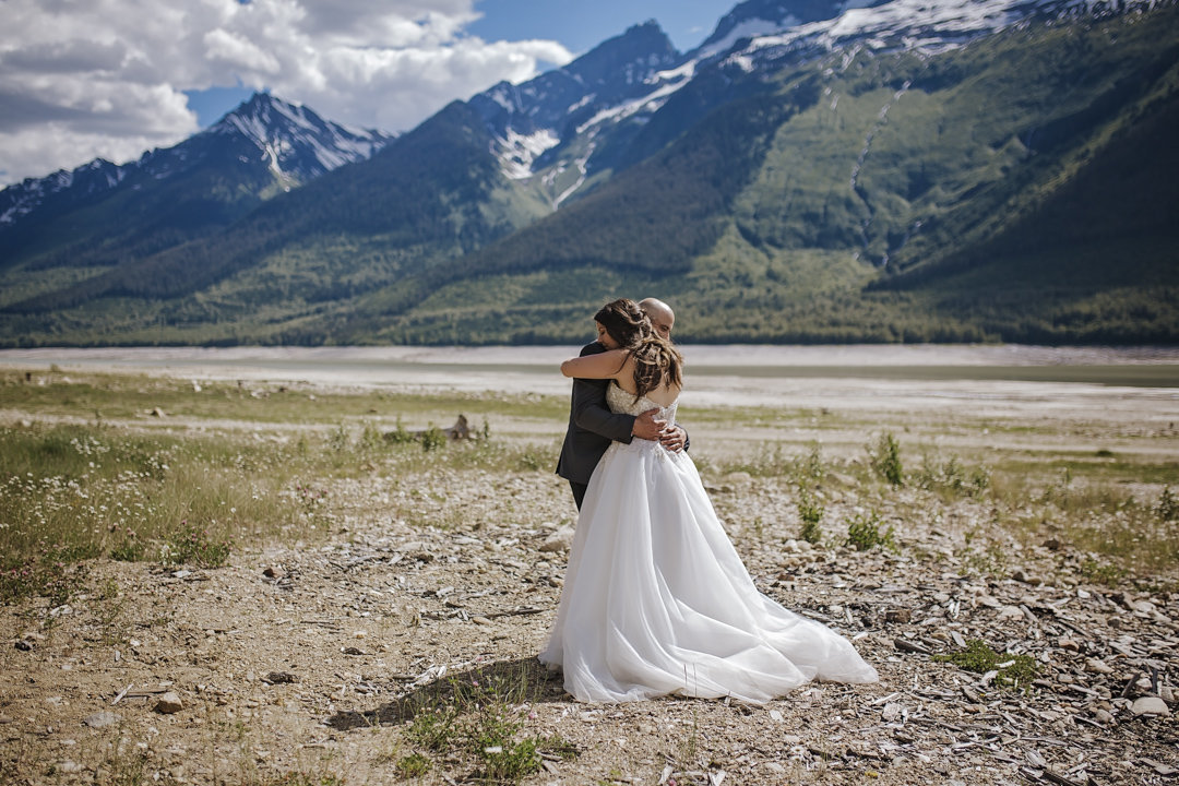 Adventure wedding photography at Kinbasket Lake Valemount BC