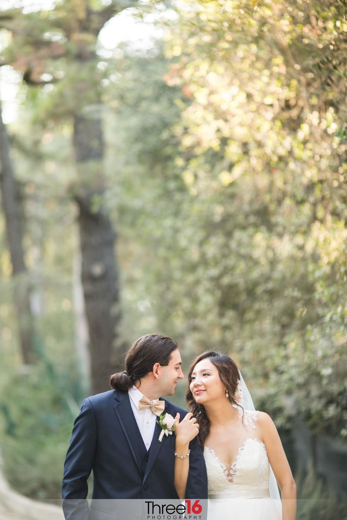 Bride and Groom gaze into each other's eyes