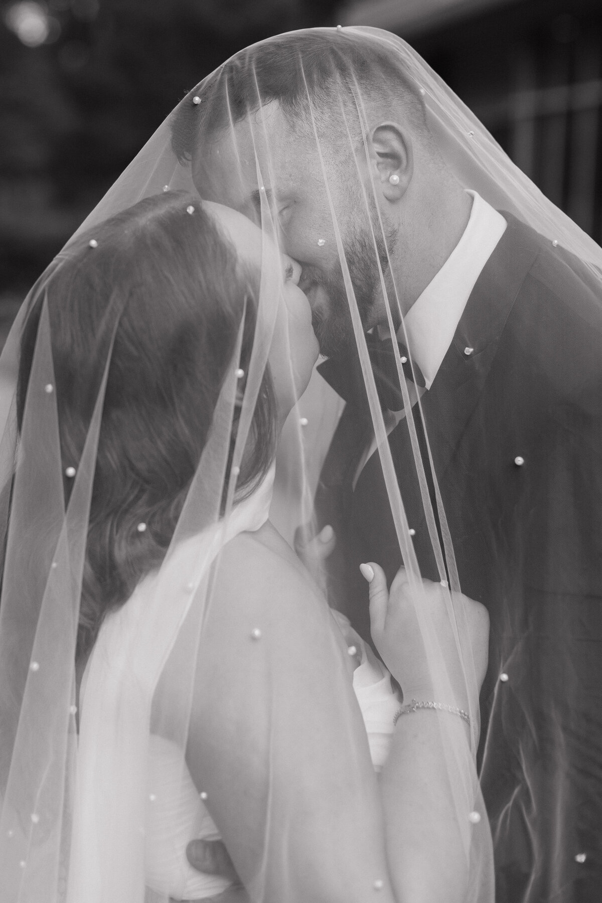 Black and white Indianapolis wedding photography portrait