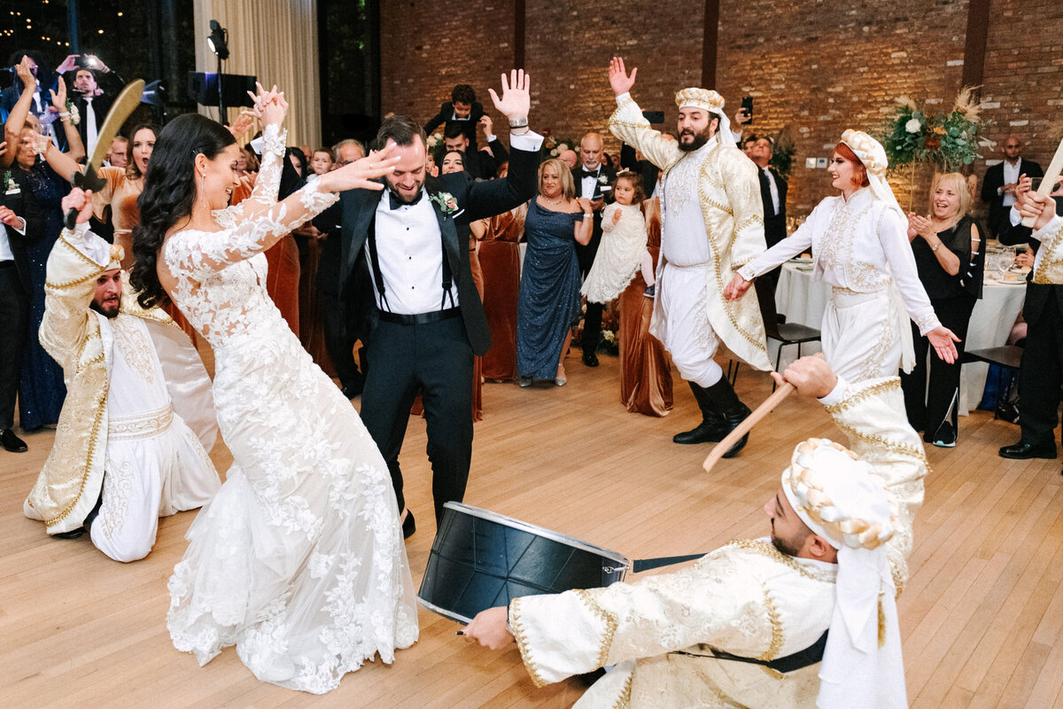 Bride and groom dance during Zaffe