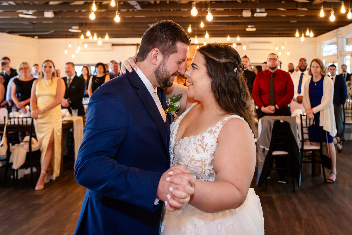 bride and grooms first dance at Candia Woods wedding